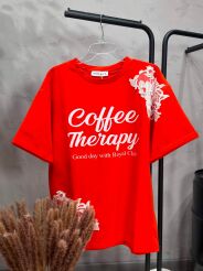 ROYAL CLUB T-SHIRT COFFEE THERAPY JARZĘBINOWA CZERWIEŃ