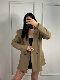 LA MILLA DŁUGA MARYNARKA OVERSIZE BEŻ