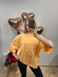 LA MILLA BLUZKA T-SHIRT LOGO EMELI POMARAŃCZOWY