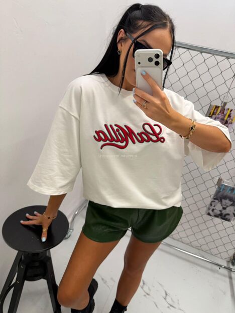 LA MILLA BLUZKA T-SHIRT LAMILLA GIRL BIEL/CZERWIEŃ/ZIELEŃ