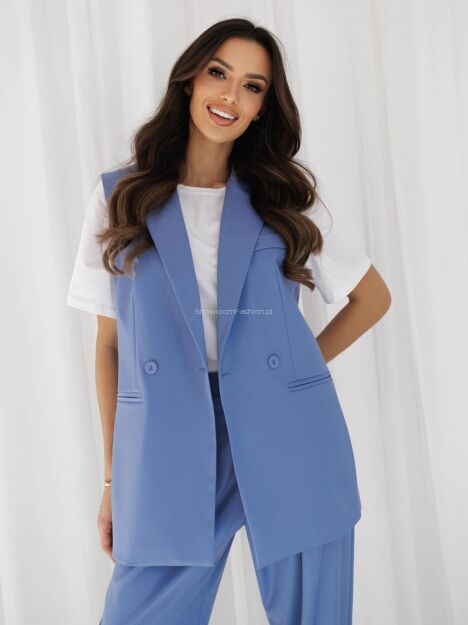 BY O LA LA...! KAMIZELKA DWURZĘDOWA INES NIEBIESKA
