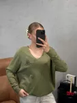 ROYAL CLUB SWETER V-NECK Z LOGIEM KHAKI - 3