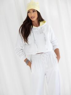 BY O LA LA!  OVERSIZOWA BLUZA AUTHENCITY OFF WHITE/SUNSHINE