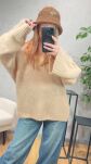 YARN OVERSIZOWY SWETER PREMIUM SANDY BEŻ - 4