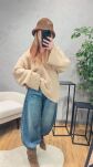 YARN OVERSIZOWY SWETER PREMIUM SANDY BEŻ - 5