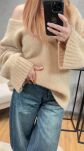 YARN OVERSIZOWY SWETER PREMIUM SANDY BEŻ - 6