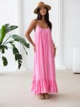 BY O LA LA! SUKIENKA MAXI Z HALKĄ CORALI SUGAR PINK - 2