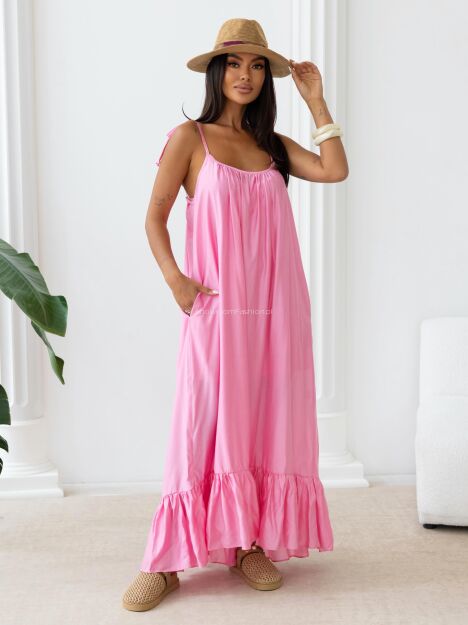 BY O LA LA! SUKIENKA MAXI Z HALKĄ CORALI SUGAR PINK