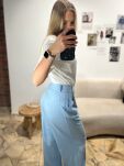 LA MILLA KLASYCZNE SPODNIE WIDE LEG W PASY BŁĘKIT/BIEL - 3