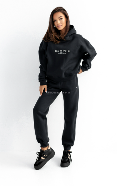 SEMPRE KOMPLET DRESOWY SPODNIE + BLUZA CLASSY CZARNY