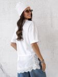 BY O LA LA! BLUZKA T-SHIRT Z KORONKĄ LACY OFF WHITE - 2