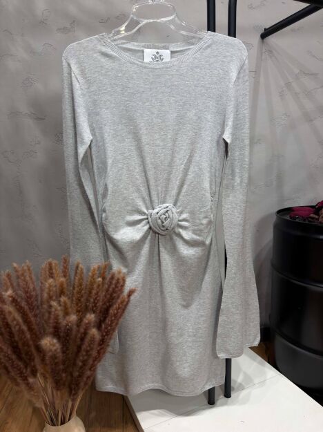 ROYAL CLUB DZIANINOWA SUKIENKA MINI ROSSIE JASNA SZAROŚĆ (SMOKE GREY)