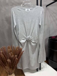 ROYAL CLUB DZIANINOWA SUKIENKA MINI ROSSIE JASNA SZAROŚĆ (SMOKE GREY)
