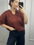 MINOUU SWETER POLO KID MOHER TERRACOTTA (RUDY) - 2