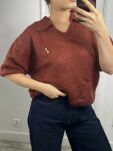 MINOUU SWETER POLO KID MOHER TERRACOTTA (RUDY) - 4