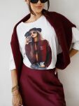 BY O LA LA! BLUZKA BASIC WOMAN ŚMIETANA/BORDO (MERLOT) - 2