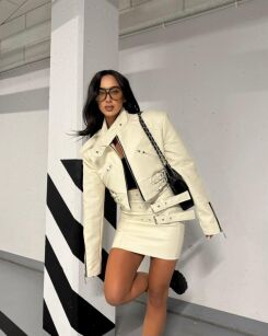 LA MILLA KURTKA RAMONESKA ECO SKÓRA FRIDA ŚMIETANA