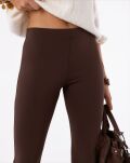 BY O LA LA! SPODNIE LEGGINSY DZWONY GŁADKIE CZEKOLADA (CHOCOMUS) - 4