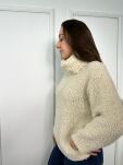 WŁOSKI OVERSIZOWY SWETER GOLF ŚMIETANA - 3
