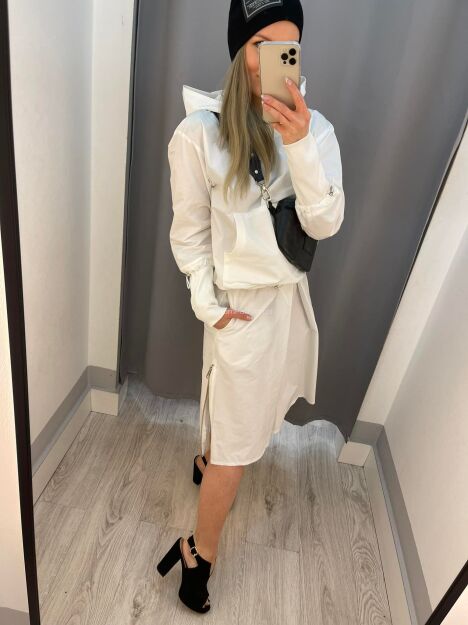 BY O LA LA...! KOMPLET SPÓDNICA + BLUZA ŚMIETANA