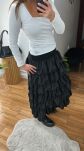 BY O LA LA! METALICZNA SPÓDNICA MAXI CZARNA - 5