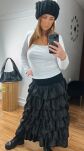 BY O LA LA! METALICZNA SPÓDNICA MAXI CZARNA - 2