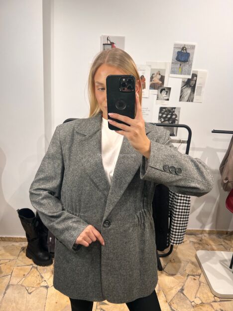 SEMPRE MARYNARKA ZE ŚCIĄGACZEM IRINA SZARY MELANŻ