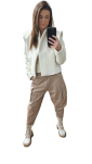 BY O LA LA...! CASUALOWE SPODNIE 7/8 TAUPE - 7